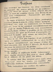 Cahier d'écriture, procédé Deloffre. Ecritures industrielles. Ronde, batârde, bâton.