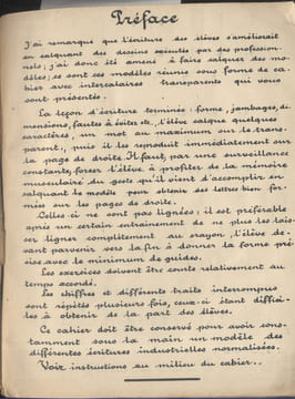 Cahier d'écriture, procédé Deloffre. Ecritures industrielles. Ronde, batârde, bâton.. DELOFFRE Maurice