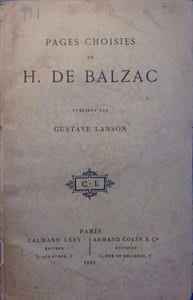 Pages choisies de H. de Balzac.