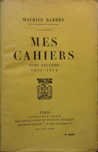 Mes cahiers. Tome neuvième : 1911-1912.