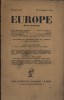 Europe N° 86 : Textes de Jean-Richard Bloch - Stanley Burshaw - Panaït Istrati - Luc Durtain - Pierre Dominique - Documents et dossiers pour la ...