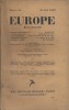 Europe N° 92 : Textes de Jacob Wassermann - Romain Rolland - Jean Prévost - Charles Mauron - Camille Aymé ... Commentaires par Jean-Richard Bloch. ...