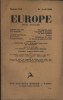 Europe N° 124 : Textes de Romain Rolland - Luc Durtain - Alfred Kreymborg - Jean Pallu - Panaït Istrati ... Commentaires par Jean-Richard Bloch. Notes ...