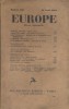 Europe N° 136 : Textes de Marcel Arland - Emmanuel Berl - LéonTrotsky - L. Silone - Jawaharlal Nehru ... Commentaires par Jean-Richard Bloch. Notes de ...