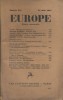 Europe N° 138 : Textes de Alain - Michael Roberts - Jacques Viot - Fédor Gladkov - Ignazio Silone ... Commentaires par Jean-Richard Bloch. Notes de ...