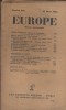 Europe N° 159 : Textes de Henri Barbusse - Ervin Sinko - Francis Delaisi - Germaine Laureillard - Georges Friedmann - Marcel Martinet - R. Pierreville ...