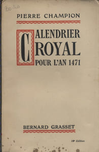 Calendrier royal pour l'an 1471.