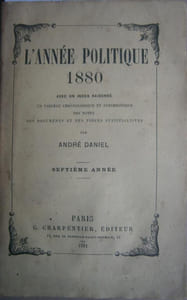 L'année politique. 1880. Septième année.