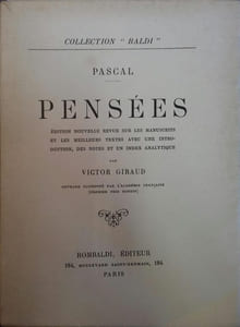 Pensées. Edition nouvelle revue sur les manuscrits et les meilleurs textes avec une introduction, des notes et un index analytique par Victor Giraud;