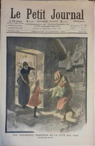 Le Petit journal - Supplément illustré N° 895 : La fête des rois.(Gravure en première page). Gravure en dernière page: Une vache affolée emporte la mariée sur son dos.