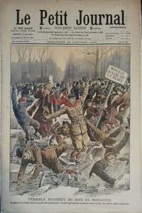 Le Petit journal - Supplément illustré N° 897 : La glace se rompt au Bois de Boulogne.(Gravure en première page).