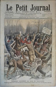 Le Petit journal - Supplément illustré N° 897 : La glace se rompt au Bois de Boulogne.(Gravure en première page).