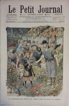 Le Petit journal - Supplément illustré N° 938 : Distribution de fleurs dans les parcs de Londres.(Gravure en première page). Gravure en dernière page: ...