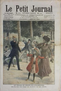 Le Petit journal - Supplément illustré N° 973 : Drame au jardin du Luxembourg. (Gravure en première page). Gravure en dernière page: Triple exécution en Algérie.