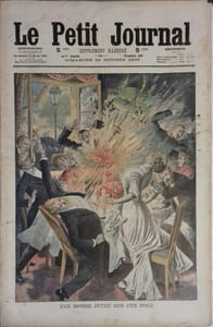Le Petit journal - Supplément illustré N° 988 : Une bombe jetée sur une noce. (Gravure en première page). Gravure en dernière page: Un canon allemand contre les dirigeables.