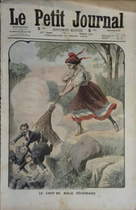 Le Petit journal - Supplément illustré N° 1010 : Le coup de balai nécessaire. (Gravure en première page). Gravure en dernière page: Deux fiancés se battent en duel.