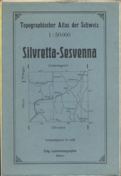 Topographischer Atlas der Schweiz. Silvretta-Sesvenna.. TOPOGRAPHISHER ATLAS DER SCHWEIZ - Sivretta-Sesvenna 