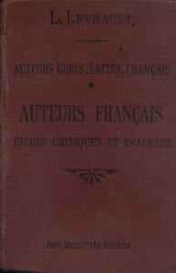 Auteurs français. Etudes critiques et analyses.