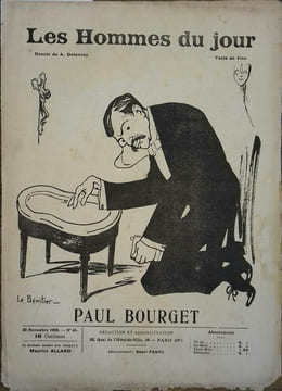 Les Hommes du jour N° 45 : Paul Bourget. Portrait en couverture par Delannoy. Texte de Flax (Victor Méric).. LES HOMMES DU JOUR