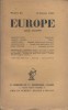 Europe. Revue mensuelle N° 25.. EUROPE 