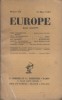 Europe. Revue mensuelle N° 27.. EUROPE 