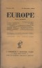 Europe. Revue mensuelle N° 36.. EUROPE 