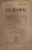 Europe. Revue mensuelle N° 190.. EUROPE 