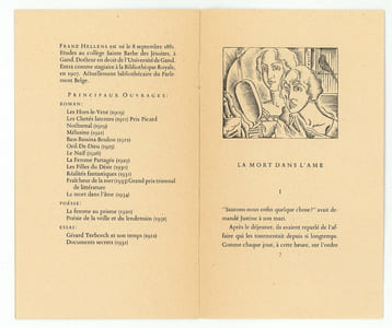 Plaquette de présentation. La Mort dans l’âme.