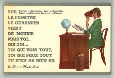Sur la fenêtre, le géranium vient de mourir mais toi... oui, toi... toi qui vois tout, toi qui peux tout, tu n’en as rien su.