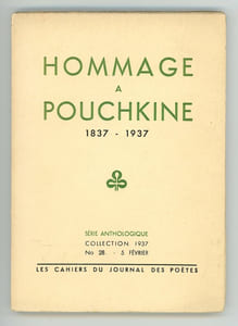 Hommage à Pouchkine. 1837-1937.