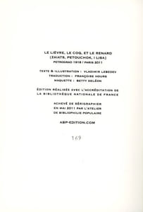 Le Lièvre, le coq et le renard.