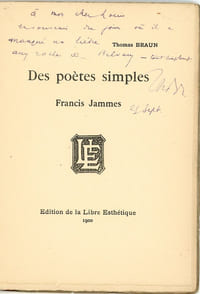 Des poètes simples. Francis Jammes.