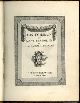 Contes moraux et nouvelles idylles.. GESSNER (Salomon)