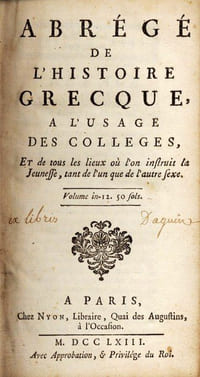 Abrégé de l'histoire grecque à l'usage des collèges, Et de tous les lieux où l'on instruit la jeunesse, tant de l'un que de l'autre sexe
