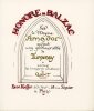 Sur le Moyne Amador qui feut ung glorieux abb&eacute; de Turpenay. BALZAC (Honor&eacute; de) / QUINT ([Boiraud (Paul)], ill.)