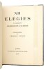 XII &Eacute;l&eacute;gies. DESBORDES-VALMORE (Marceline) / GU&Eacute;RIN (Charles, ill.)