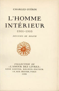 L'homme intérieur. GUÉRIN (Charles) ; BRAUN (Georges, ill.)