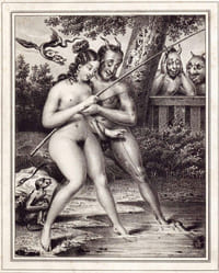 Ensemble de 12 lithographies érotiques, dont 6 en couleurs d'une même suite