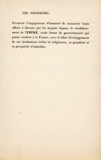 [Pétition pour la Restauration de l'Empire]