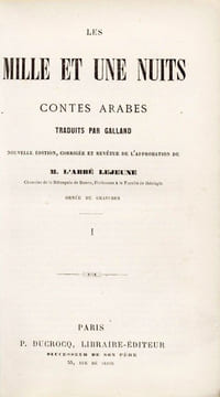 Les Mille et une Nuits. Contes arabes traduits par Galland. Nouvelle édition, corrigée et revêtue de l'approbation de M. L'abbé Lejeune, chanoine de ...