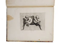 Diverses figures à l'eau forte de petits Amours, Anges vollants, et Enfans, propre a mettre sur frontons portes et autres lieux. Ensemble plus.rs sortes de masques de l'invention de Paul Farinaste italien.