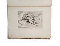 Diverses figures à l'eau forte de petits Amours, Anges vollants, et Enfans, propre a mettre sur frontons portes et autres lieux. Ensemble plus.rs sortes de masques de l'invention de Paul Farinaste italien.
