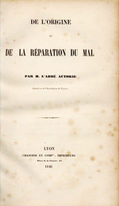 De l'origine et de la réparation du mal