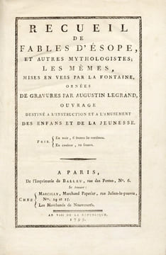 Recueil de fables d'Ésope, et autres mythologistes ; les mêmes, mises en vers par La Fontaine, ornées de gravures par Augustin Legrand, ouvrage ...