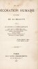 De la d&eacute;coration humaine. Hygi&egrave;ne de la beaut&eacute;. ALPH&Eacute;E CAZENAVE (Pierre Louis)