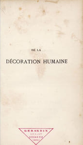 De la décoration humaine. Hygiène de la beauté