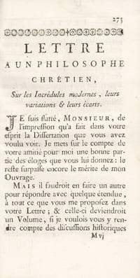 La Religion chrétienne prouvée par un seul fait, ou dissertation où l'on démontre que les catholiques à qui Huneric roi des Vandales, fit coupet la langue, parlerent miraculeusement le reste de leur vie, et où l'on déduit les conséquences de ce miracle contre les Ariens, les Sociniens, & les Déistes, & en particulier contre l'auteur d'Emile, en répondant à leurs principales difficultés