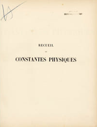 Recueil de constantes physiques