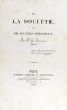 De la soci&eacute;t&eacute; et de ses vices principaux. BONNAIN (Pierre-Gustave)