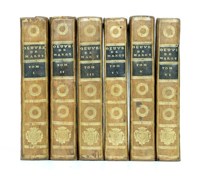 Oeuvres de Clément Marot Valet-de-Chambre de François I. Roy de France, Revûes sur plusieurs Manuscrits, & sur plus de quarante Editions; Et ...